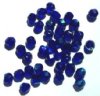 50 6mm Faceted Cobalt AB Firepolish Beads